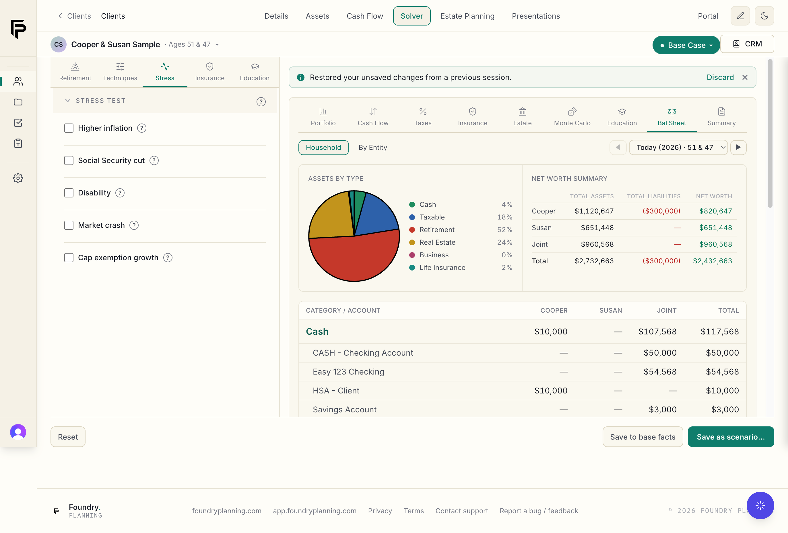 The Solver · Balance sheet