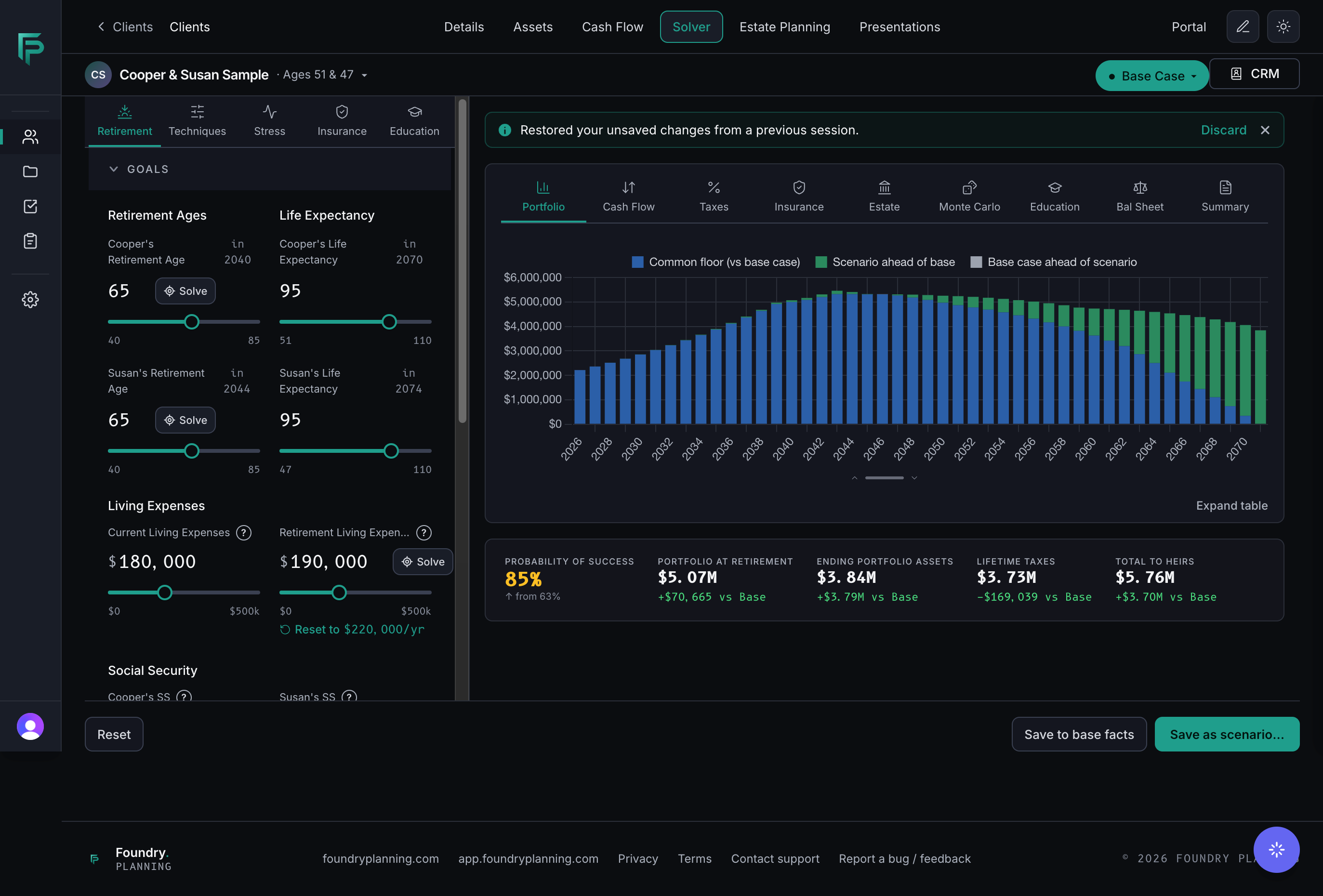 The Solver · Retirement portfolio