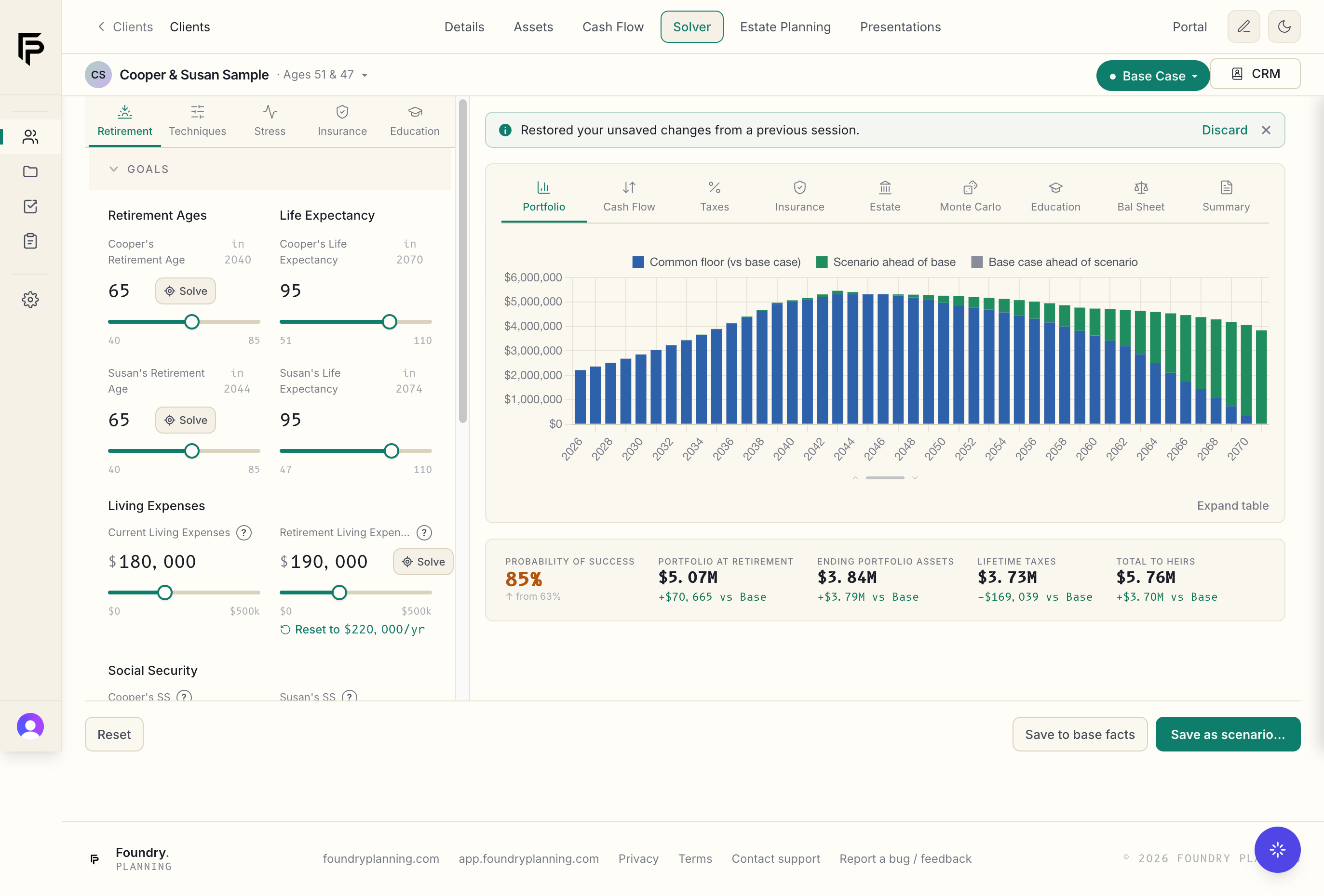 The Solver · Retirement portfolio